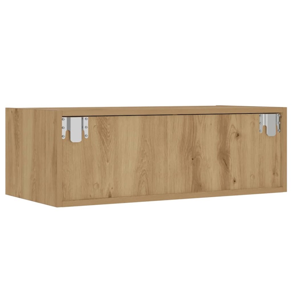 Mueble de TV con luces LED roble artisan 75x35,5x25
