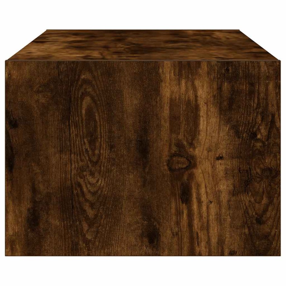 Mueble de TV con luces LED roble ahumado 100X35,5x25