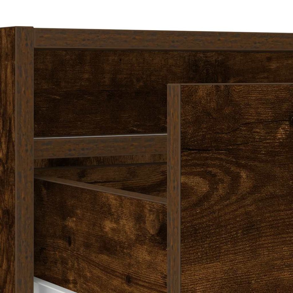 Mueble de TV con luces LED roble ahumado 100X35,5x25