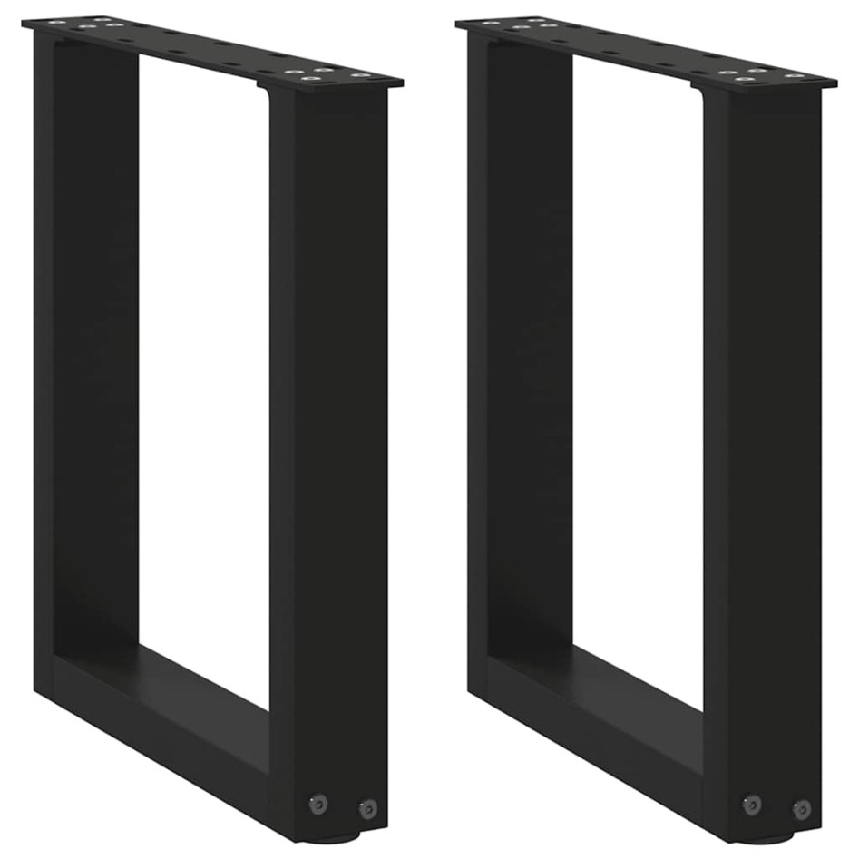 Patas de mesa de centro forma U 2uds acero negro 28x(42-43)