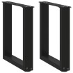 Patas de mesa de centro forma U 2uds acero negro 28x(42-43) cm