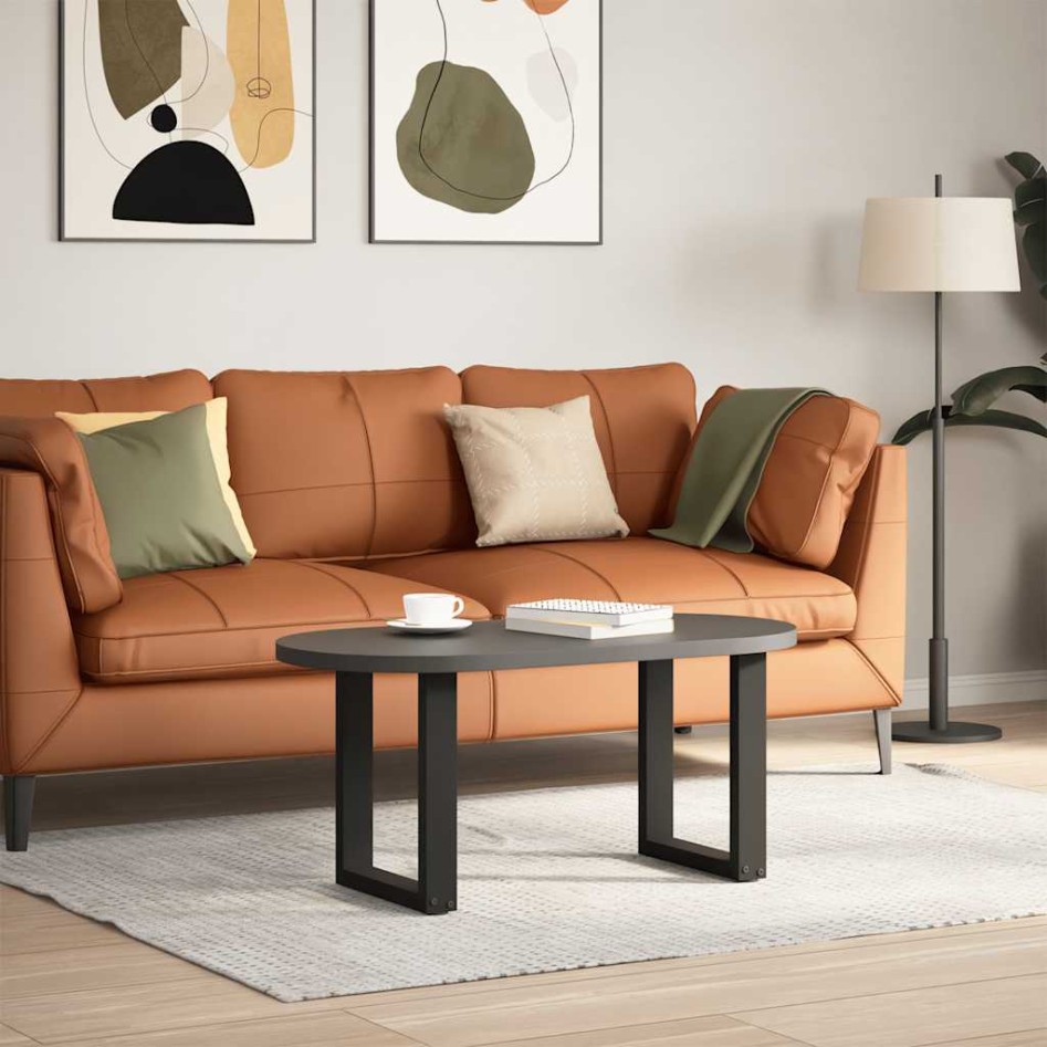 Patas de mesa de centro forma U 2uds acero negro 28x(42-43)