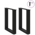 Patas de mesa de centro forma U 2uds acero negro 28x(42-43)