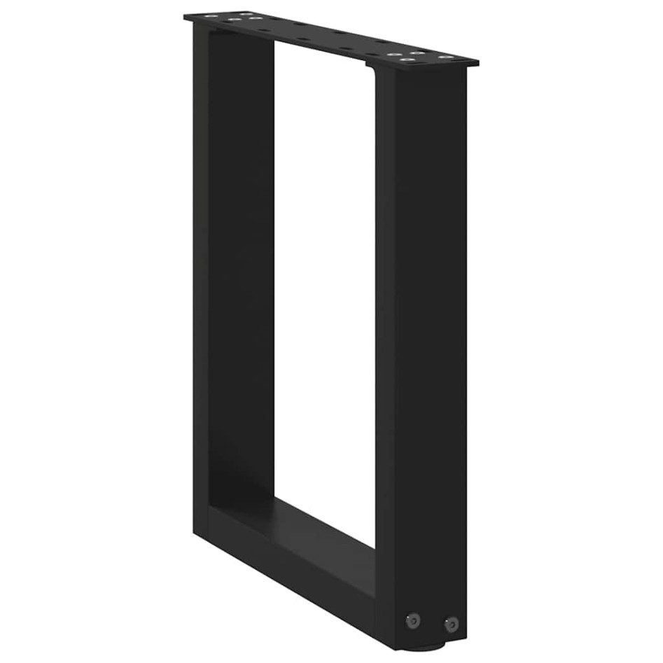 Patas de mesa de centro forma U 2uds acero negro 28x(42-43)