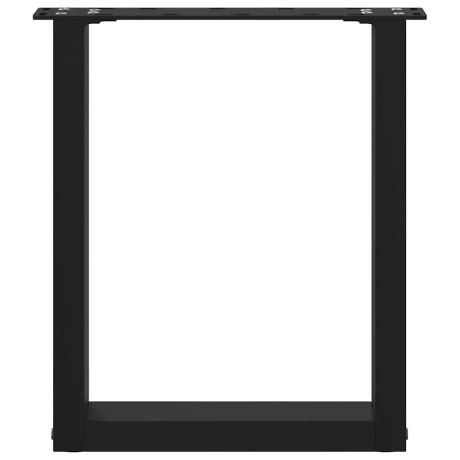 Patas de mesa de centro forma U 2uds acero negro 28x(42-43)