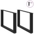 Patas de mesa de centro forma U 2uds acero negro 60x(42-43)