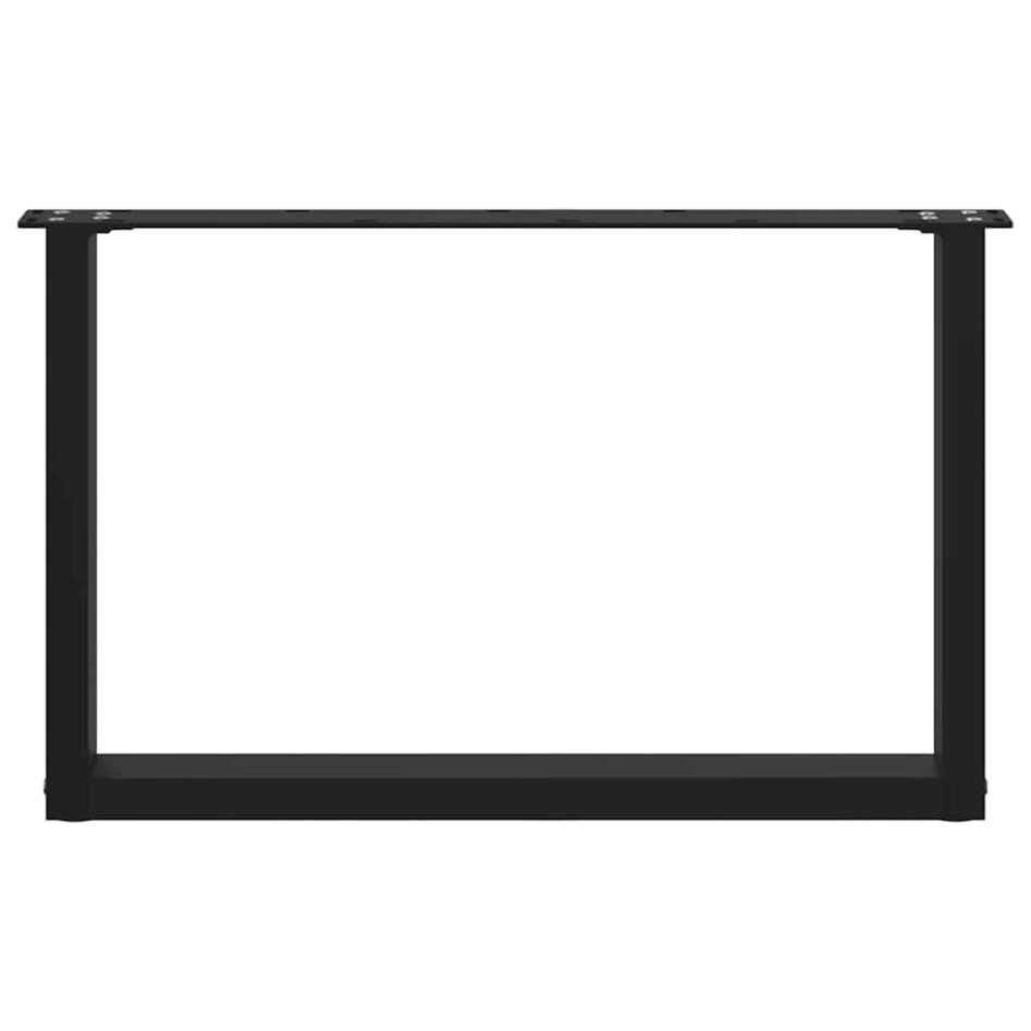 Patas de mesa de centro forma U 2uds acero negro 60x(42-43)