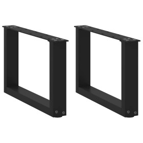 Patas de mesa de centro forma U 2uds acero negro 50x(30-31)