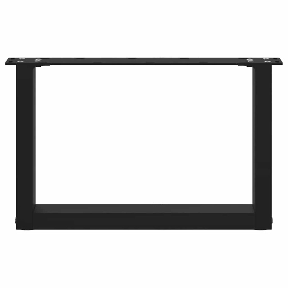 Patas de mesa de centro forma U 2uds acero negro 50x(30-31)