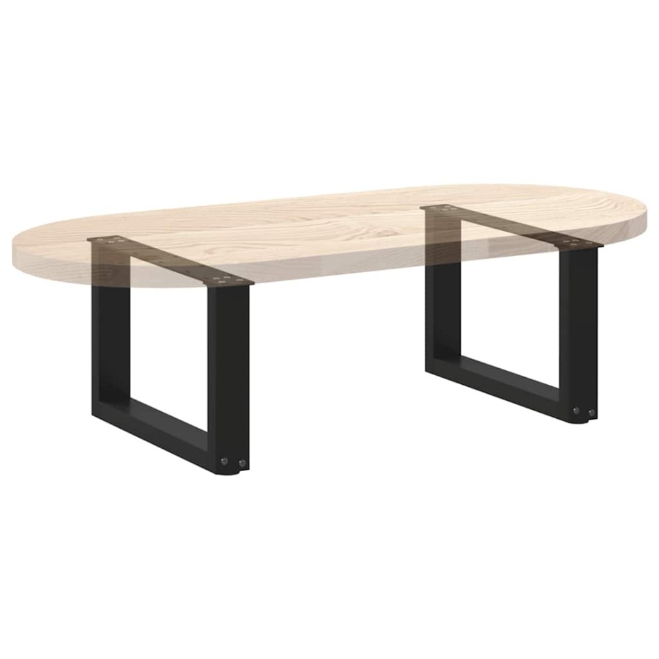 Patas de mesa de centro forma U 2uds acero negro 50x(30-31)