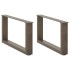 Patas de mesa centro forma U 2uds acero natural 60x(30-31)