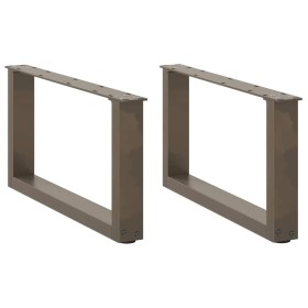 Patas de mesa centro forma U 2uds acero natural 60x(30-31)