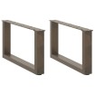 Patas de mesa centro forma U 2uds acero natural 60x(30-31) cm