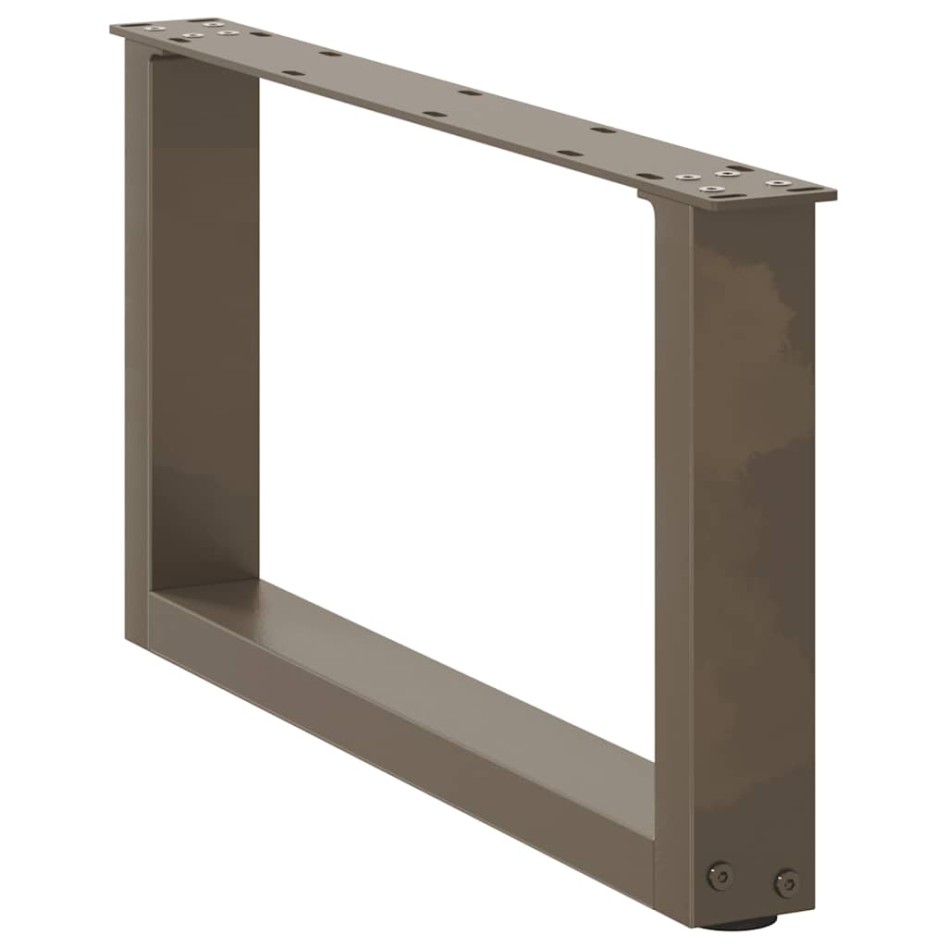 Patas de mesa centro forma U 2uds acero natural 60x(30-31)