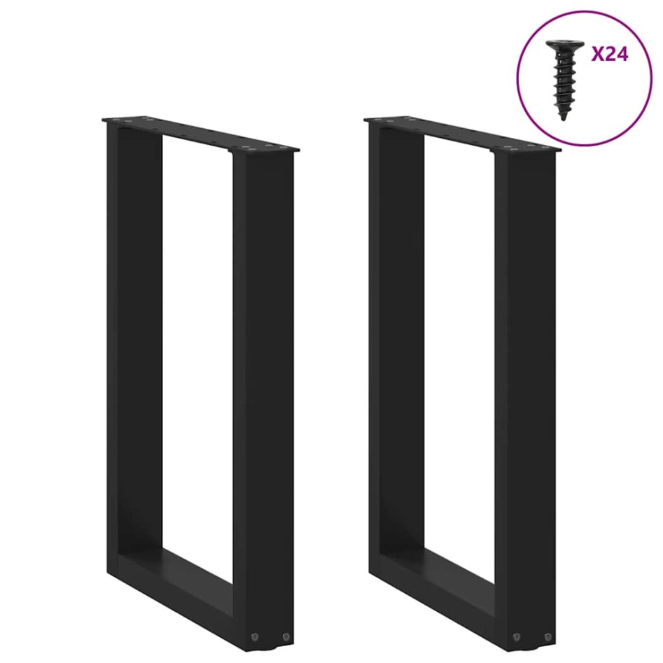 Patas para mesa comedor forma U 2uds acero negro