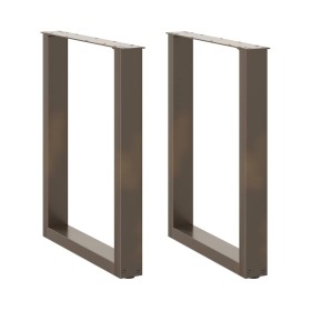 Patas mesa centro forma U 2uds acero natural 60x(72-73)cm