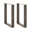 Patas mesa centro forma U 2uds acero natural 60x(72-73)cm acero