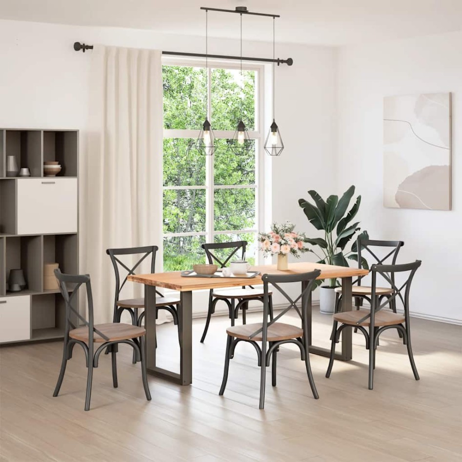 Patas mesa centro forma U 2uds acero natural 60x(72-73)cm