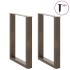 Patas mesa centro forma U 2uds acero natural 60x(72-73)cm