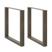 Patas para mesa comedor forma U 2uds acero natural 90x(72-73)cm