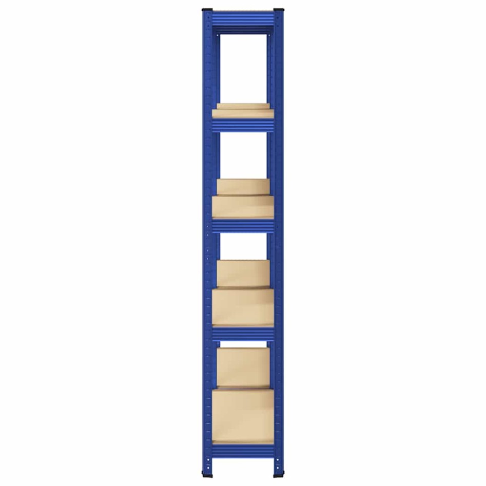 Estanterías de 5 baldas 2 uds madera contrachapada y acero