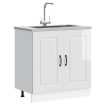 Mueble bajo para fregadero Kalmar blanco brillo 80x46x81,5 cm