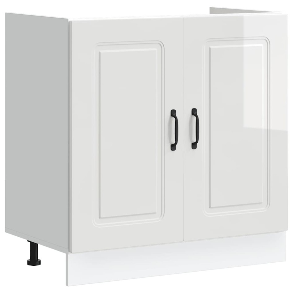 Mueble bajo para fregadero Kalmar blanco brillo 80x46x81,5