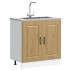 Mueble bajo para fregadero Kalmar roble artesanal 80x46x81,5