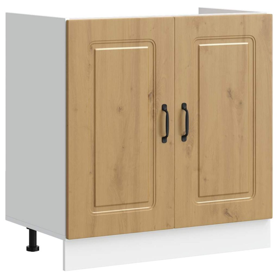 Mueble bajo para fregadero Kalmar roble artesanal 80x46x81,5