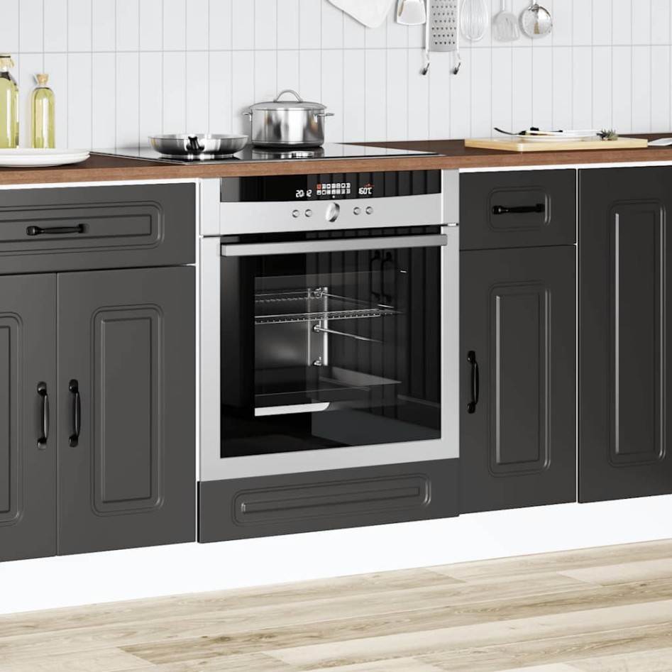 Mueble de horno Kalmar negra madera