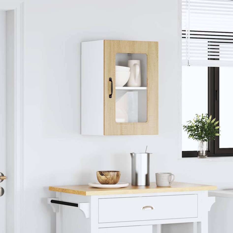 Armario pared cocina puerta de cristal Kalmar roble