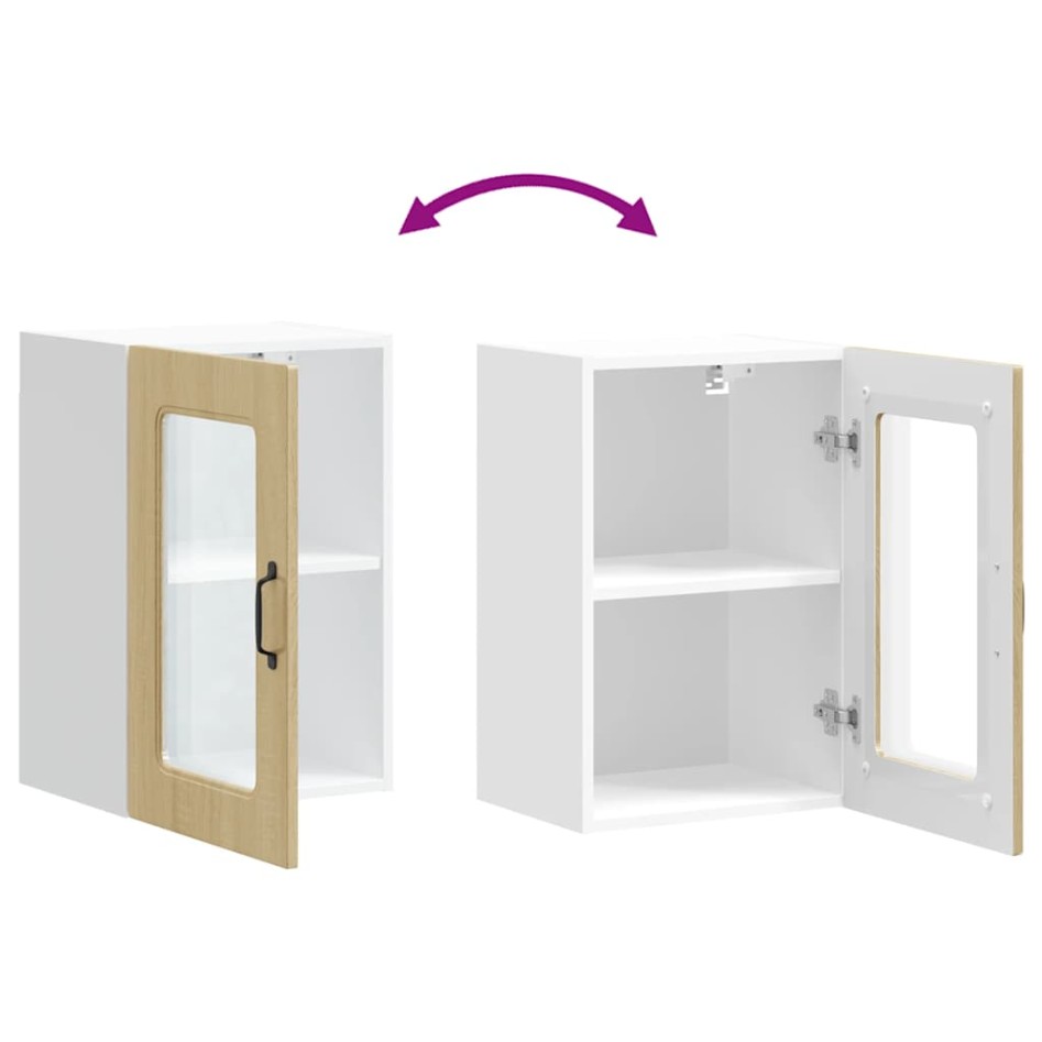 Armario pared cocina puerta de cristal Kalmar roble