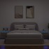Mesitas de noche de pared con luces LED 2 unidades roble