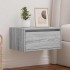 Mesita de noche de pared con luces LED gris