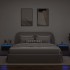 Mesitas de noche de pared con luces LED 2 unidades roble