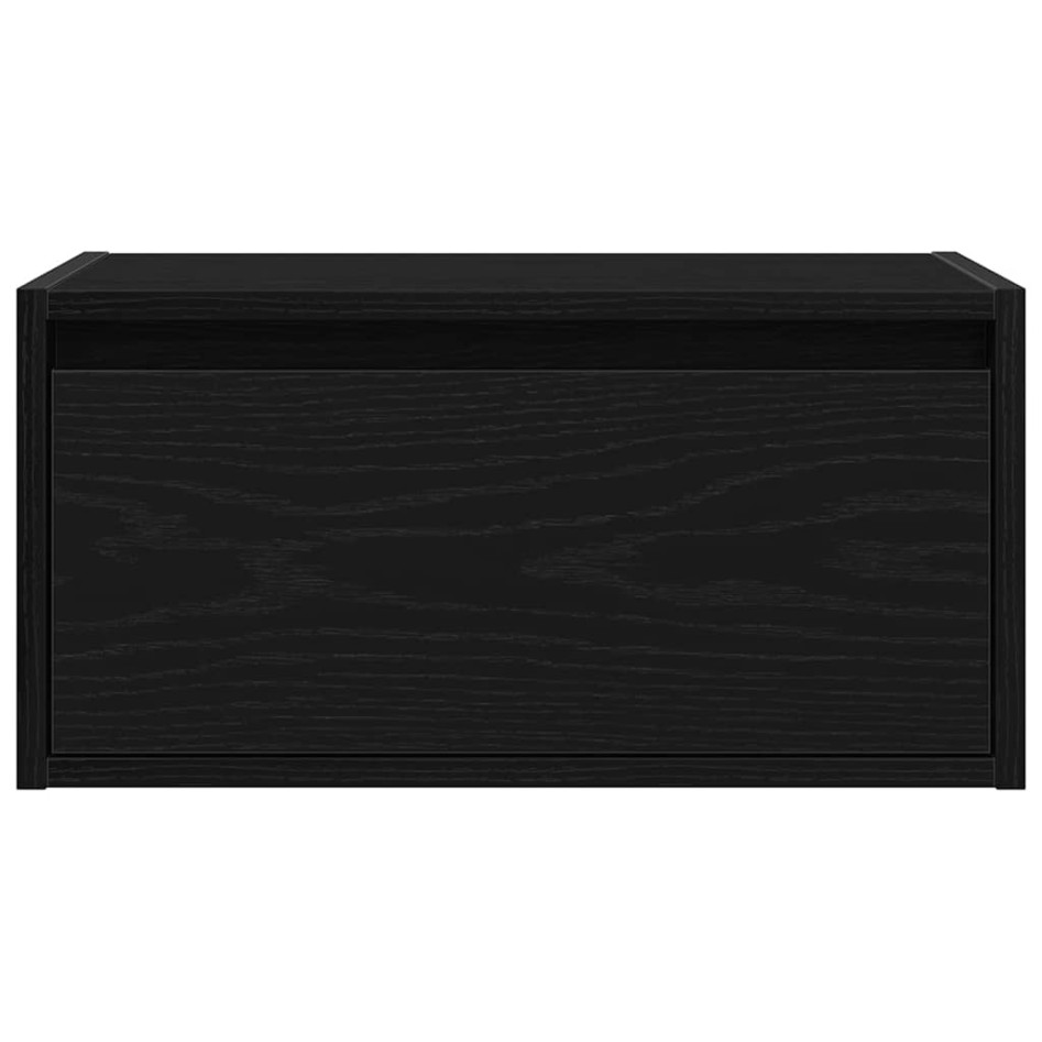 Mesitas de noche de pared con luces LED 2 unidades roble