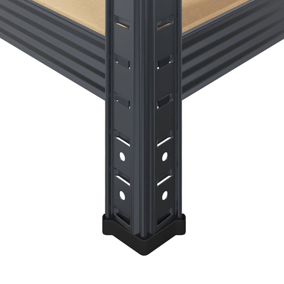 Juego 2 estantes 5 niveles acero antracita y madera