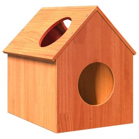 Casa para gatos cera marrón 41x50x50 cm madera maciza