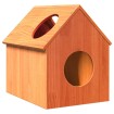 Casa para gatos cera marrón 41x50x50 cm madera maciza pino