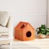 Casa para gatos cera marrón 41x50x50 cm madera maciza