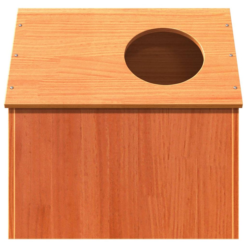 Casa para gatos cera marrón 41x50x50 cm madera maciza