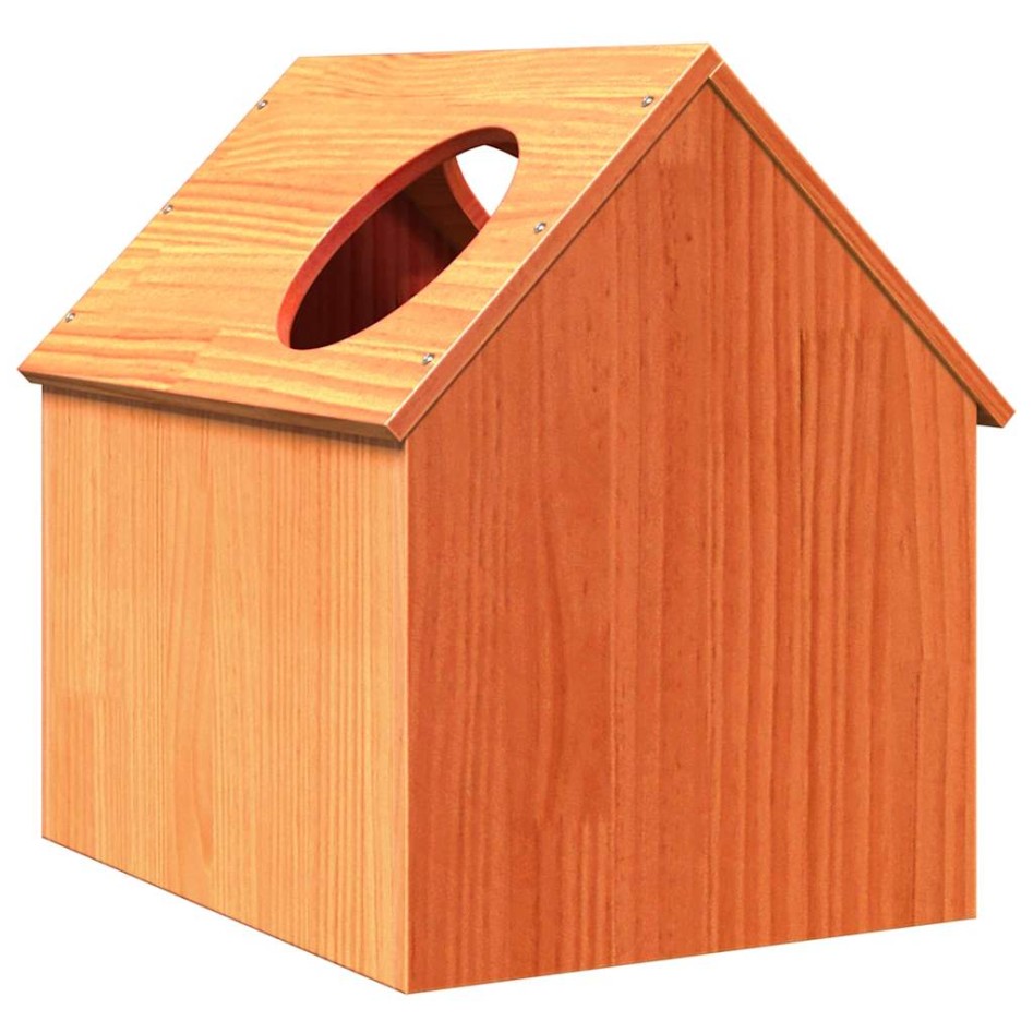 Casa para gatos cera marrón 41x50x50 cm madera maciza