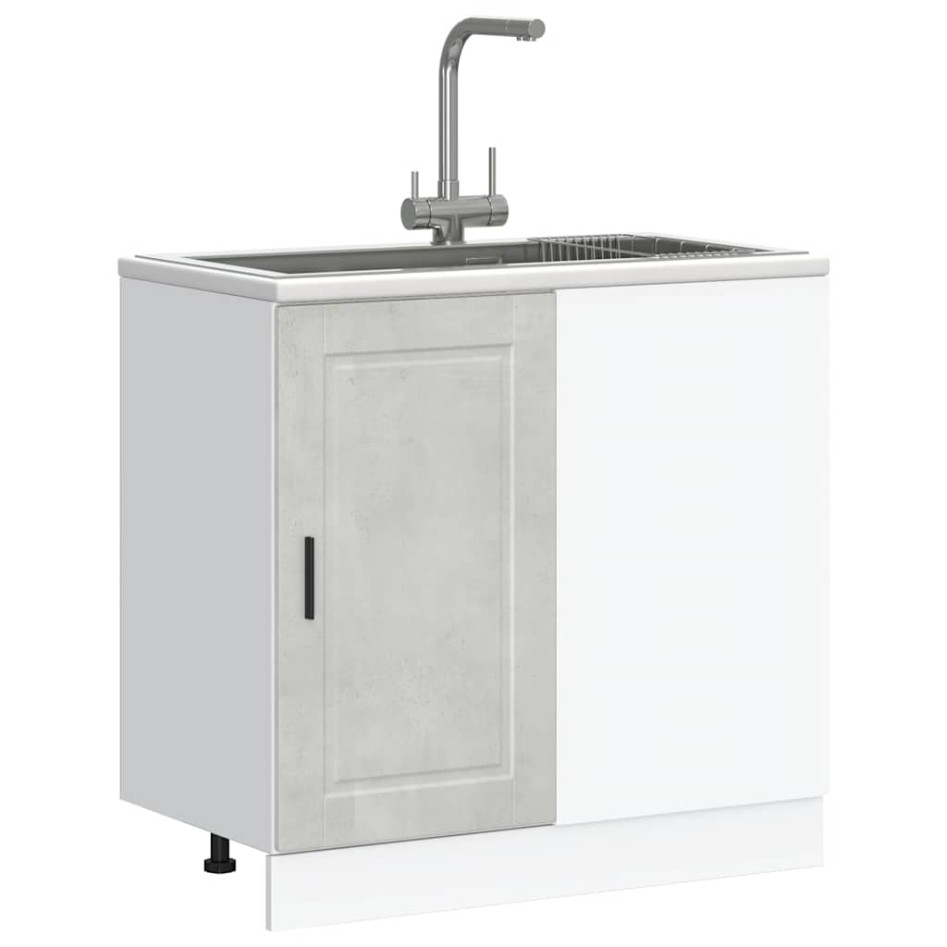 Mueble bajo de cocina porto gris cemento madera