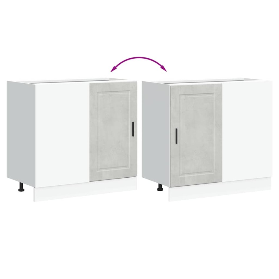 Mueble bajo de cocina porto gris cemento madera