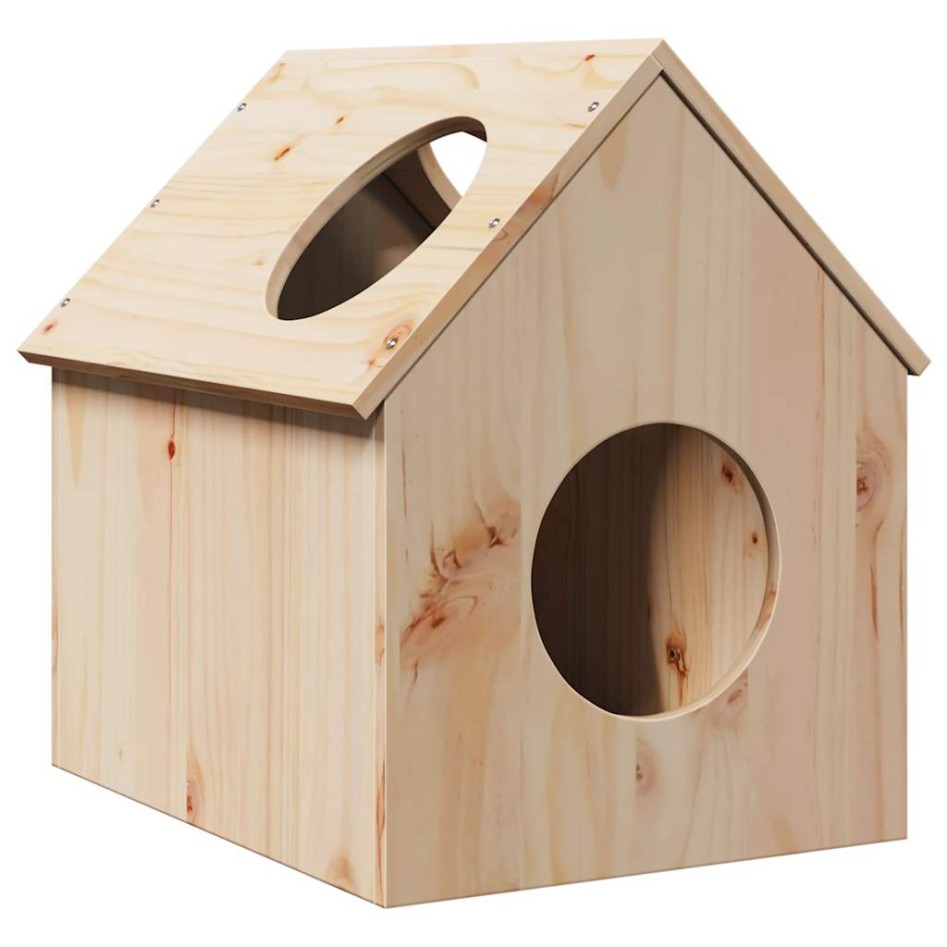 Casa para gatos madera maciza pino 41x50x50