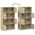 Estantería de madera de ingeniería roble sonoma 60x24x101,5