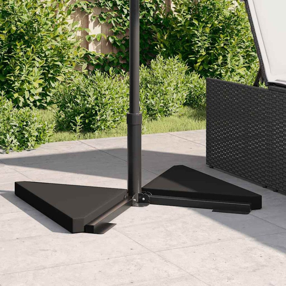 Placa de peso para sombrilla 2uds granito negro triangular