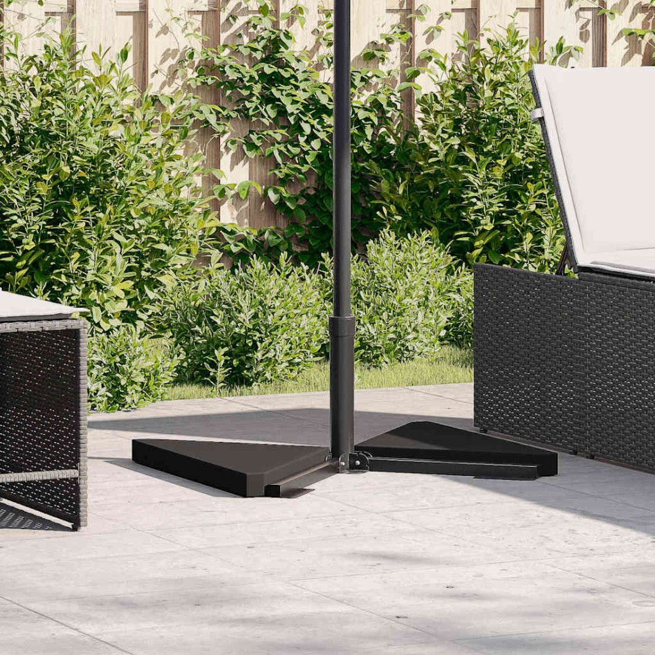 Placa de peso para sombrilla 2uds granito negro triangular