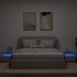 Mesilla de noche con luces LED roble artesanal 60x35x40