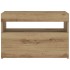 Mesilla de noche con luces LED roble artesanal 60x35x40